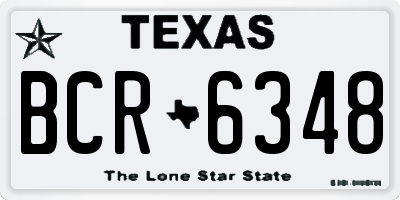 TX license plate BCR6348