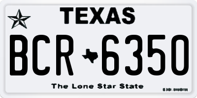 TX license plate BCR6350
