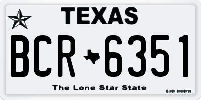 TX license plate BCR6351