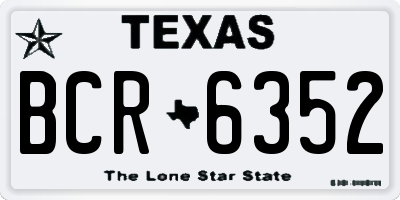 TX license plate BCR6352