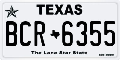 TX license plate BCR6355