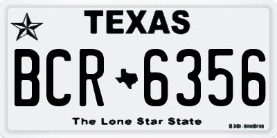 TX license plate BCR6356