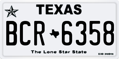 TX license plate BCR6358