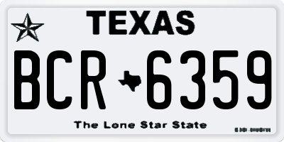 TX license plate BCR6359