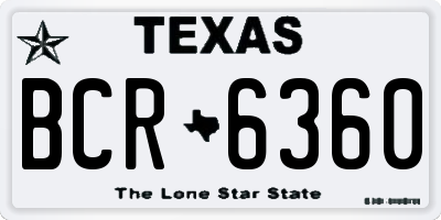 TX license plate BCR6360