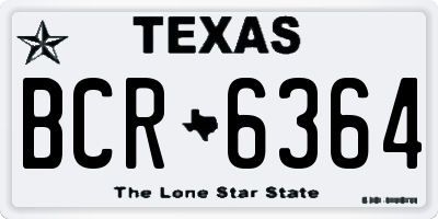 TX license plate BCR6364