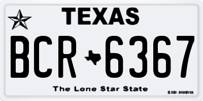 TX license plate BCR6367