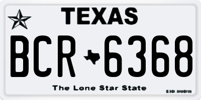TX license plate BCR6368