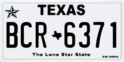 TX license plate BCR6371