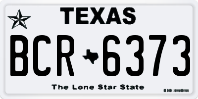 TX license plate BCR6373
