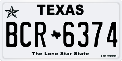 TX license plate BCR6374
