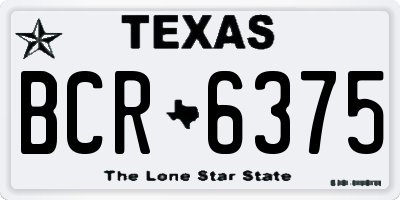TX license plate BCR6375