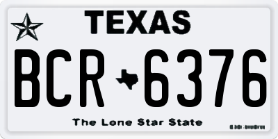 TX license plate BCR6376
