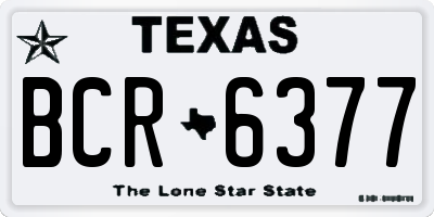 TX license plate BCR6377