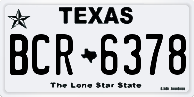 TX license plate BCR6378