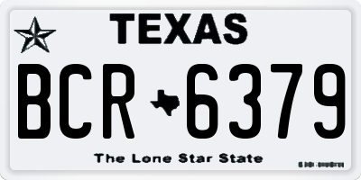 TX license plate BCR6379