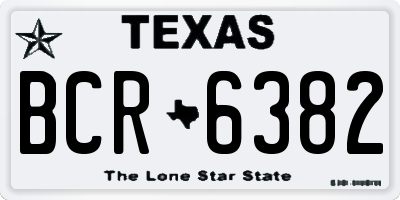 TX license plate BCR6382