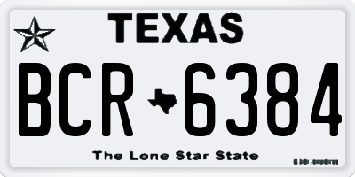 TX license plate BCR6384
