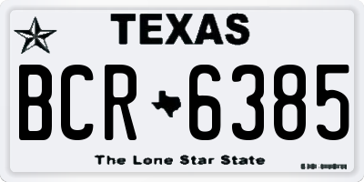 TX license plate BCR6385