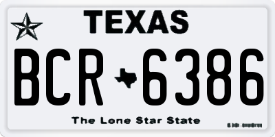 TX license plate BCR6386