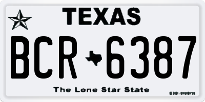TX license plate BCR6387