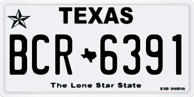 TX license plate BCR6391