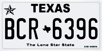 TX license plate BCR6396