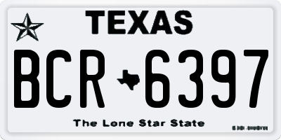 TX license plate BCR6397