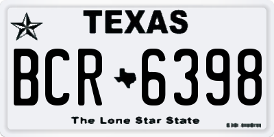 TX license plate BCR6398