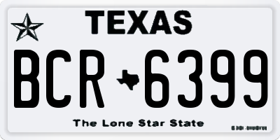 TX license plate BCR6399