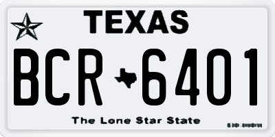 TX license plate BCR6401