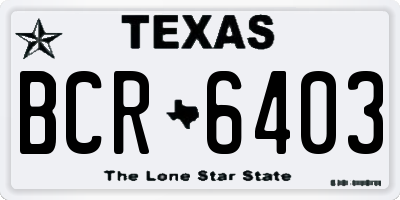 TX license plate BCR6403