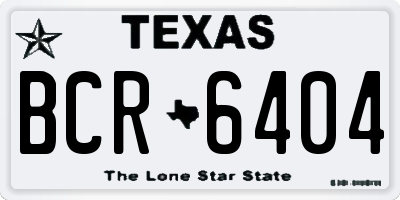 TX license plate BCR6404