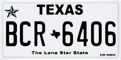 TX license plate BCR6406