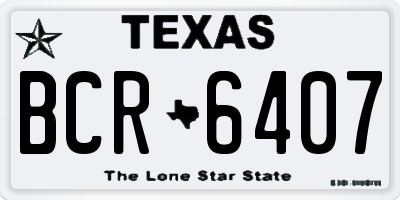 TX license plate BCR6407