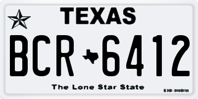 TX license plate BCR6412