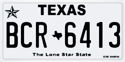 TX license plate BCR6413