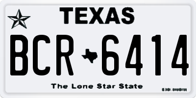 TX license plate BCR6414