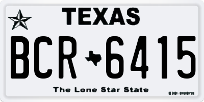 TX license plate BCR6415