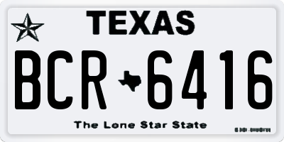 TX license plate BCR6416