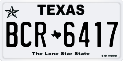 TX license plate BCR6417