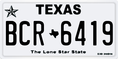TX license plate BCR6419