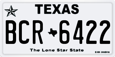 TX license plate BCR6422
