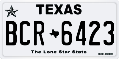TX license plate BCR6423