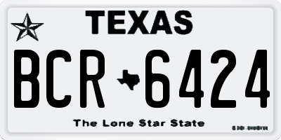 TX license plate BCR6424