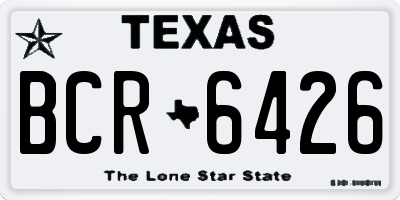 TX license plate BCR6426