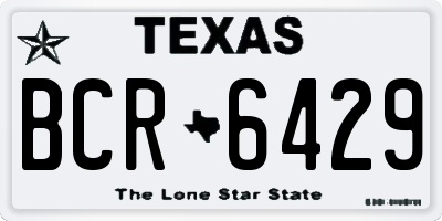 TX license plate BCR6429