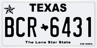 TX license plate BCR6431
