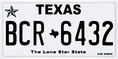 TX license plate BCR6432