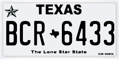 TX license plate BCR6433